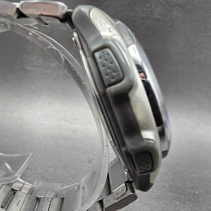 Casio AW-S90 Watch Men 41mm Silver Dial Silver Tone Analog Digital Solar Works3