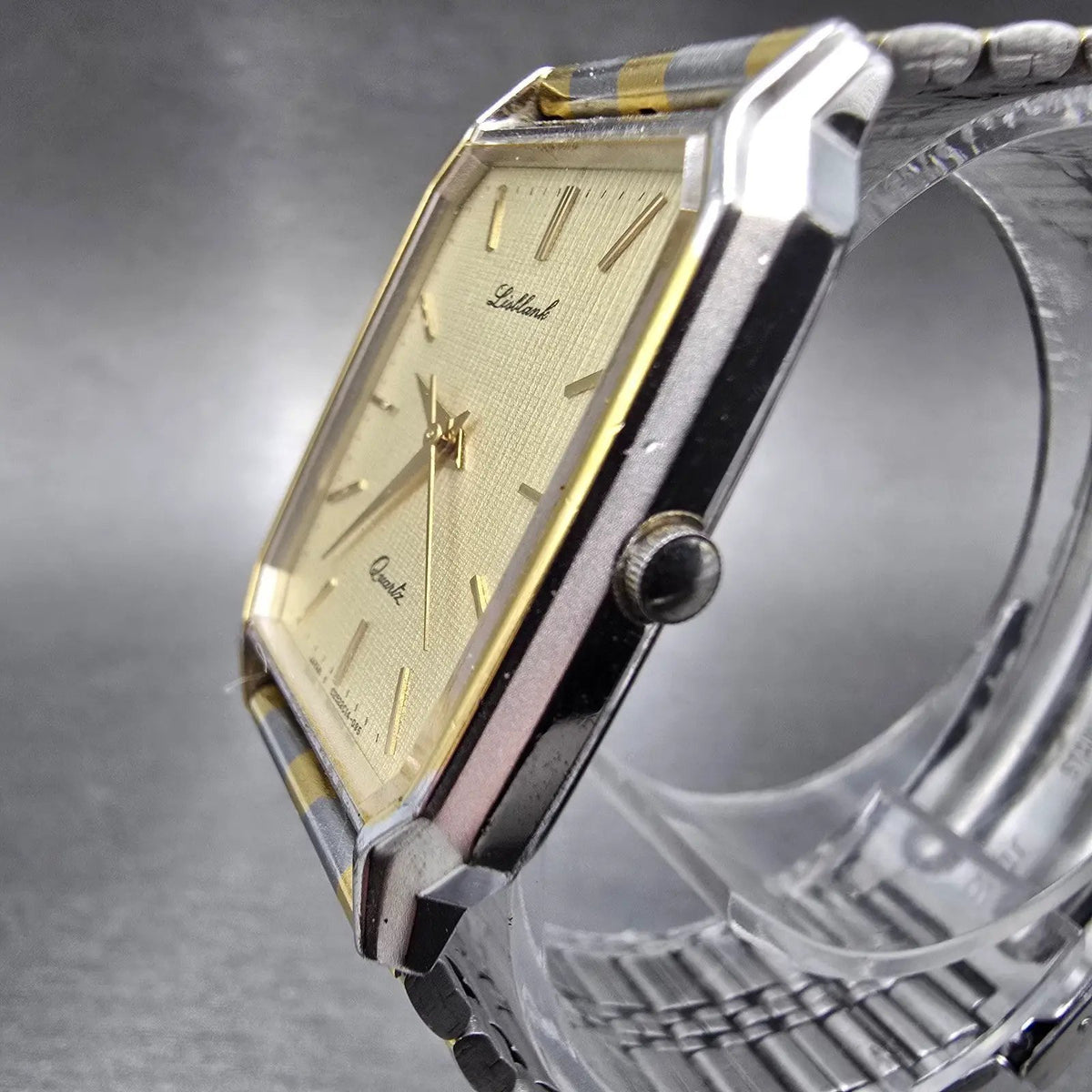 Orient Listlank Tank Watch Men 26mm Champagne Dial Two Tone C252C1-40 PARTS VTG3