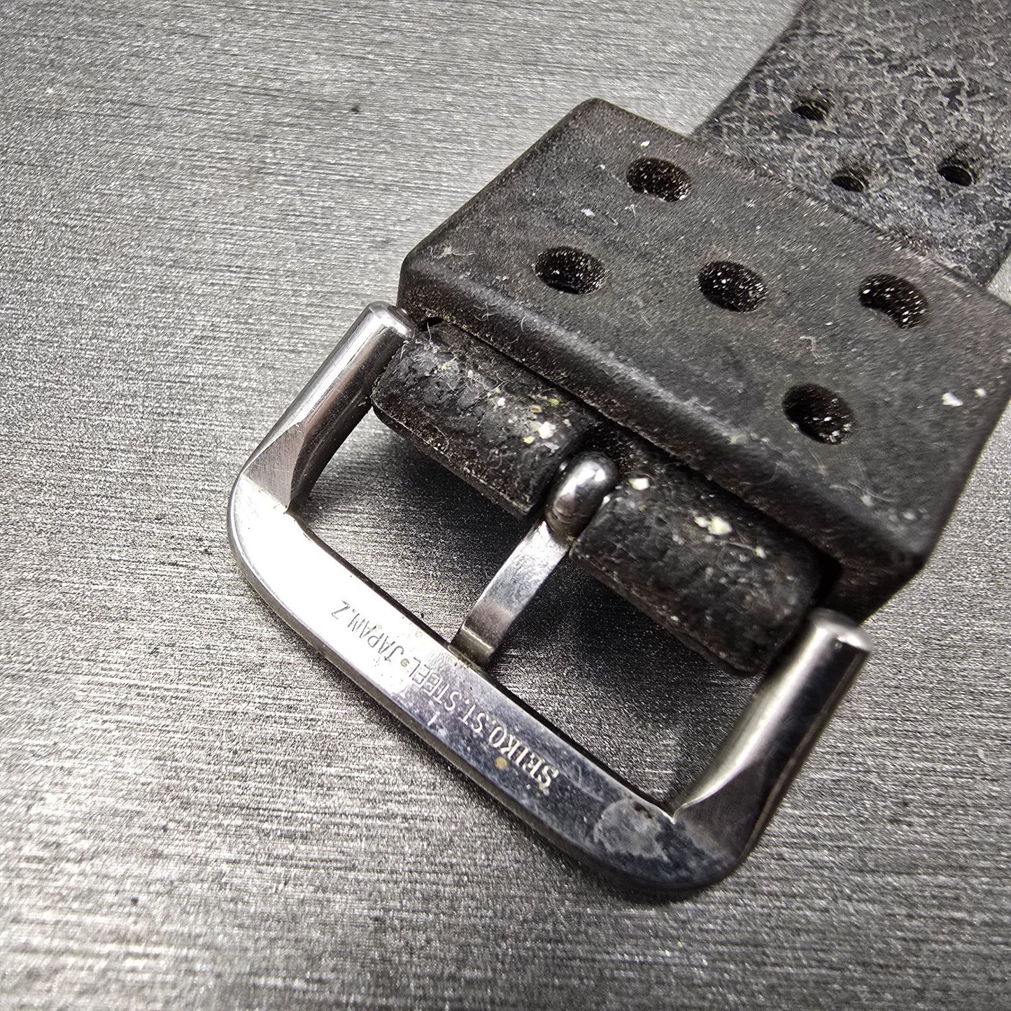 Seiko 22mm Dive Watch Band Black Two Piece Japan Made Vintage6