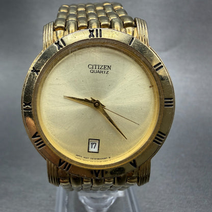 Citizen Watch Men 34mm Champagne Dial Gold Tone Date 2510-S038391 PARTS0