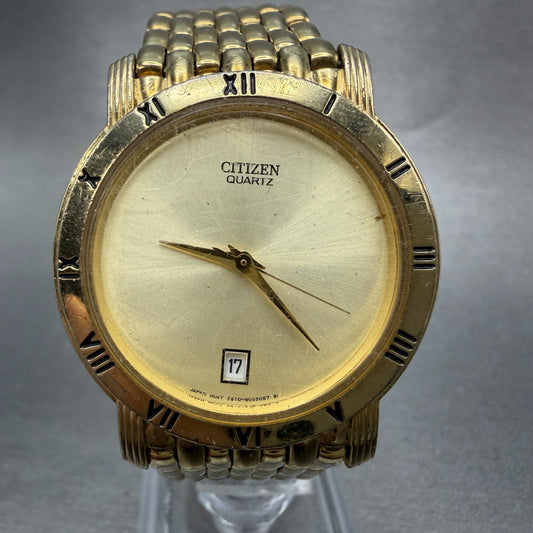 Citizen Watch Men 34mm Champagne Dial Gold Tone Date 2510-S038391 PARTS0