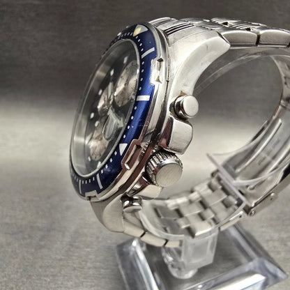 Pulsar Chronograph Dive Watch Men 43mm Blue Dial Two Tone Date YM62-X173 NewBat2