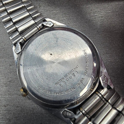 Seiko SQ Mens Watch 34mm Silver Dial Two Tone Daydate Round 8123-8009 New Batt10