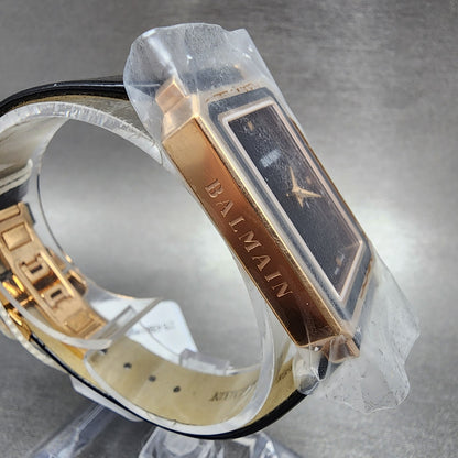 Balmain Eirini Tank Watch Women 25mm Black Dial Rose Gold Tone Octagon3