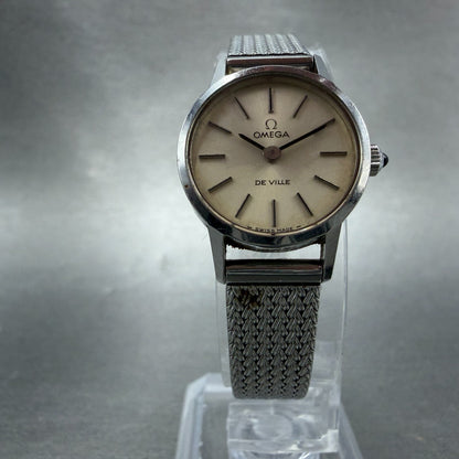 Omega De Ville Watch Women 20mm White Dial Silver Tone Round Manual Wind Runs5