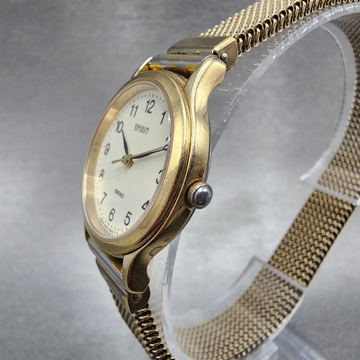 Seiko Spirit Watch Women 26mm Cream Dial Gold Tone 5e316c8a New Battery2