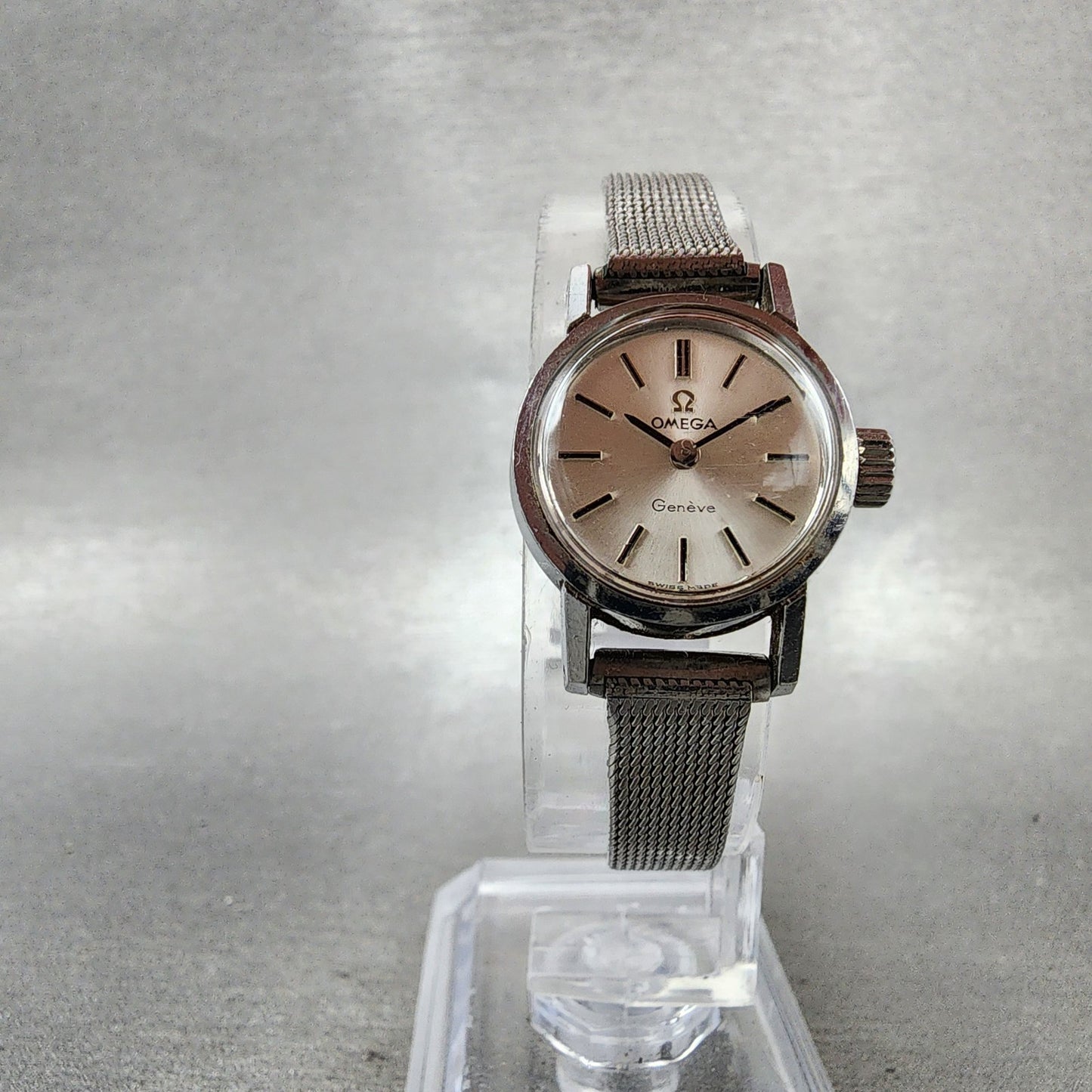 Omega Geneve Watch Women 20mm Silver Dial Stainless Steel Round Manual Wind Runs5