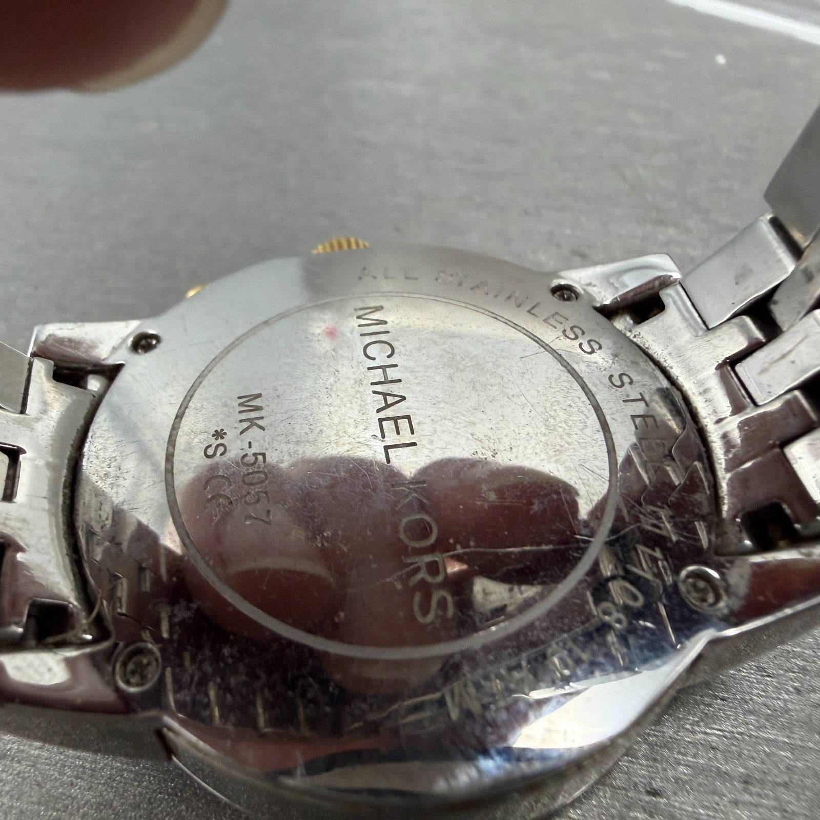 Michael Kors Ritz Chronograph Watch Women 37mm MOP Dial Two Tone New Battery9