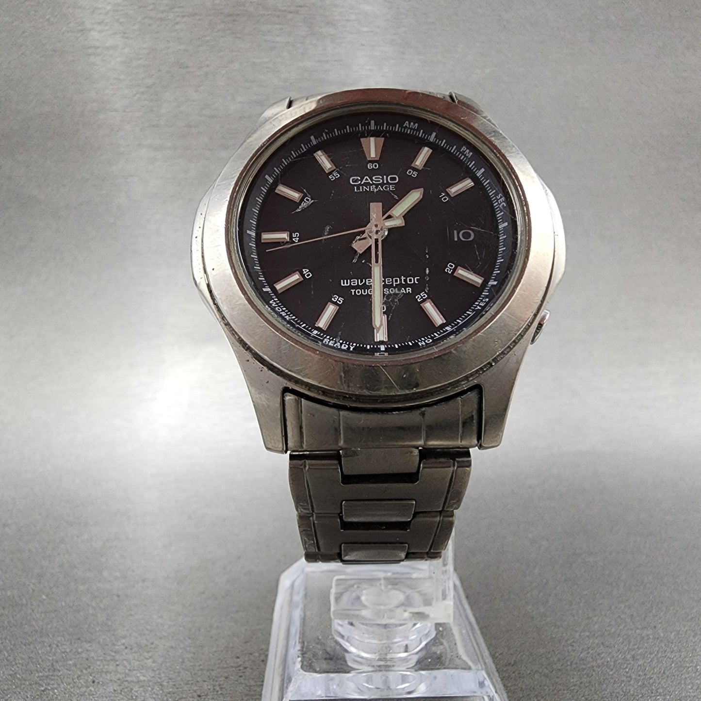 Casio Lineage Watch men 42mm Black Dial Titanium Date Round LIW100TDJ Runs5