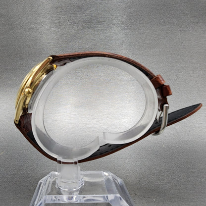 Seiko Moonphase Watch Men 32mm Silver Dial Gold Tone Date 7434-7008 PARTS