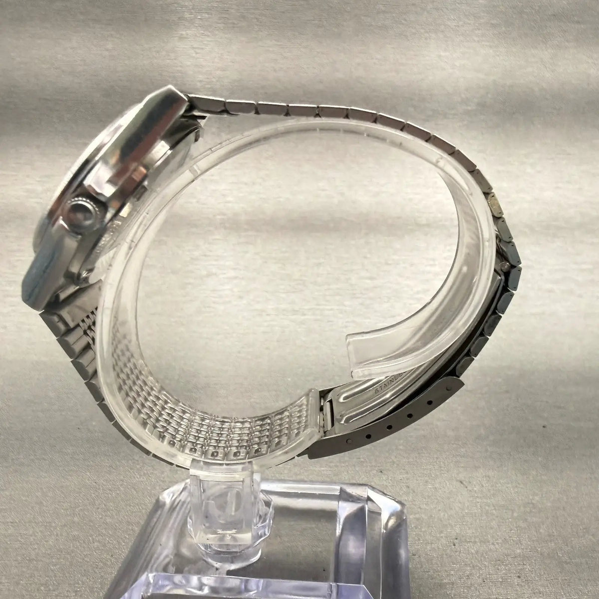 Seiko Chronos Watch Men 34mm Silver Dial Silver Tone Daydate 8123-7090New Batt6