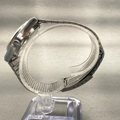 Seiko Chronos Watch Men 34mm Silver Dial Silver Tone Daydate 8123-7090New Batt6
