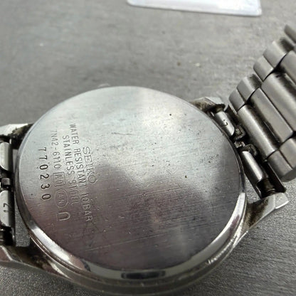 Seiko Spirit Watch Men 34mm Cream Dial Silver Tone Date 7n42-6110 New Battery G511