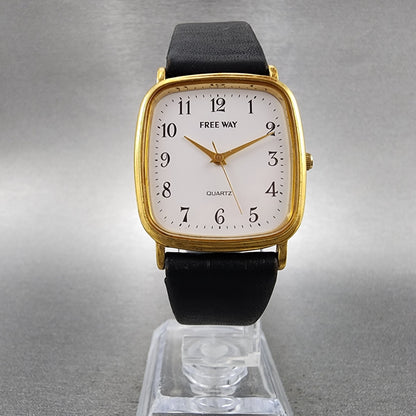 Citizen Free Way Tank Watch Men 28mm White Dial Gold Tone 1l30-I816 New Battery