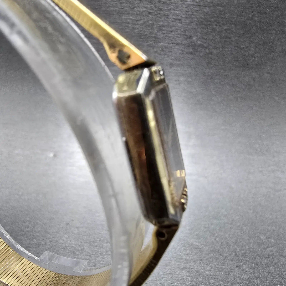 Seiko Watch Women 14mm Brown Dial Gold Rectangle Diamonds 2e20-5099 New Battery3