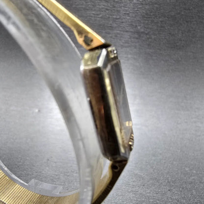 Seiko Watch Women 14mm Brown Dial Gold Rectangle Diamonds 2e20-5099 New Battery3