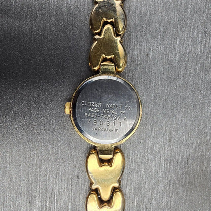 Citizen Elegance Watch Women 18mm MOP Dial Gold Tone Round 5421-F45197 New Batt10