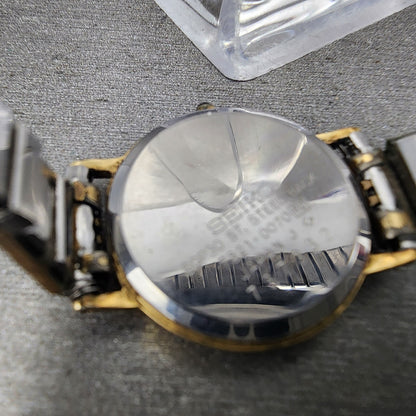 Seiko Exceline Watch Women 22mm White Dial Gold Tone Round 73210070 New Battery9