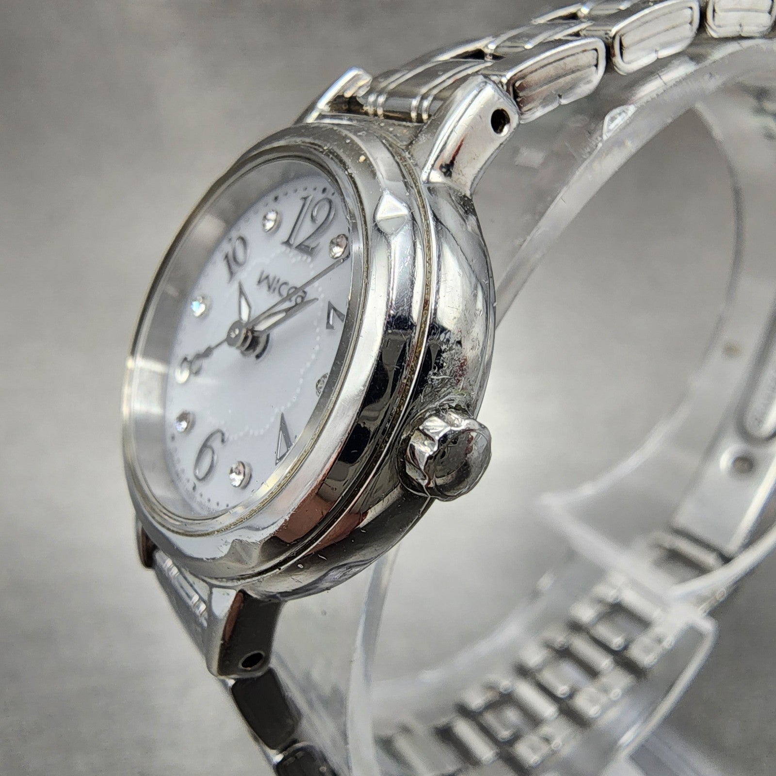 Citizen Wicca EcoDrive Watch Women 24mm White Dial Steel Round E031R005421 Run2