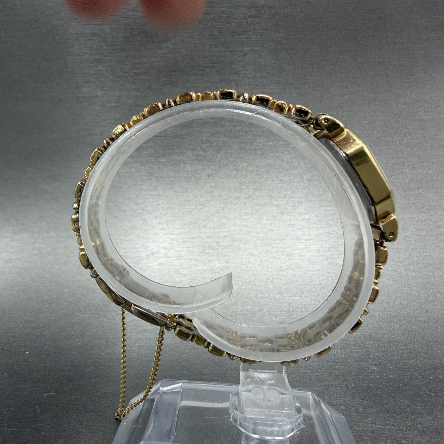 Seiko Watch Women 20mm Champagne Dial Gold Tone Octagon 2C21-5170 New Battery8