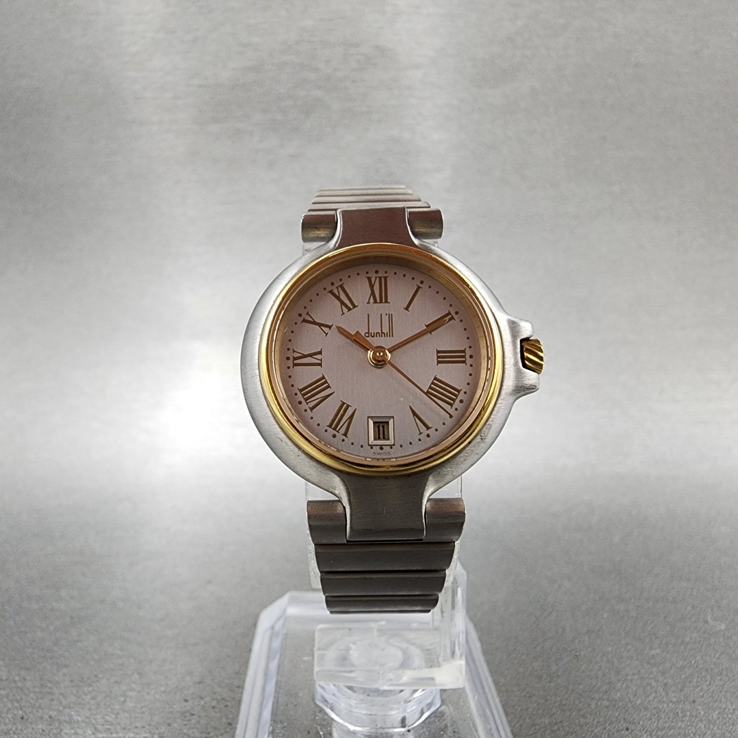 Dunhill Millennium Watch Women 26mm Silver Dial Two Tone Date 139174 READ NewBat5