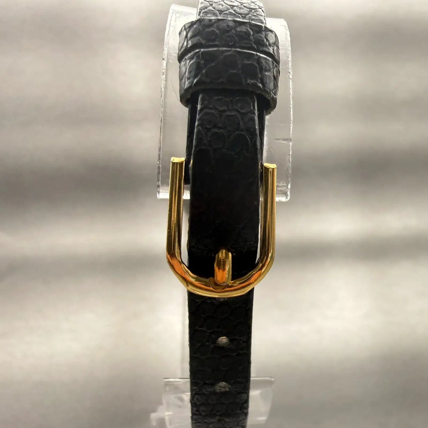 Citizen CQ Watch Women 17mm Black Dial Gold Tone Rectangle 3220-893476 New Batt7