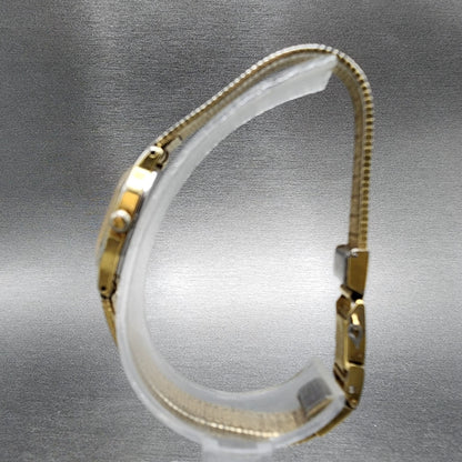 Seiko Watch Women 16mm Champagne Dial Gold Tone 2c20-5769 New Battery