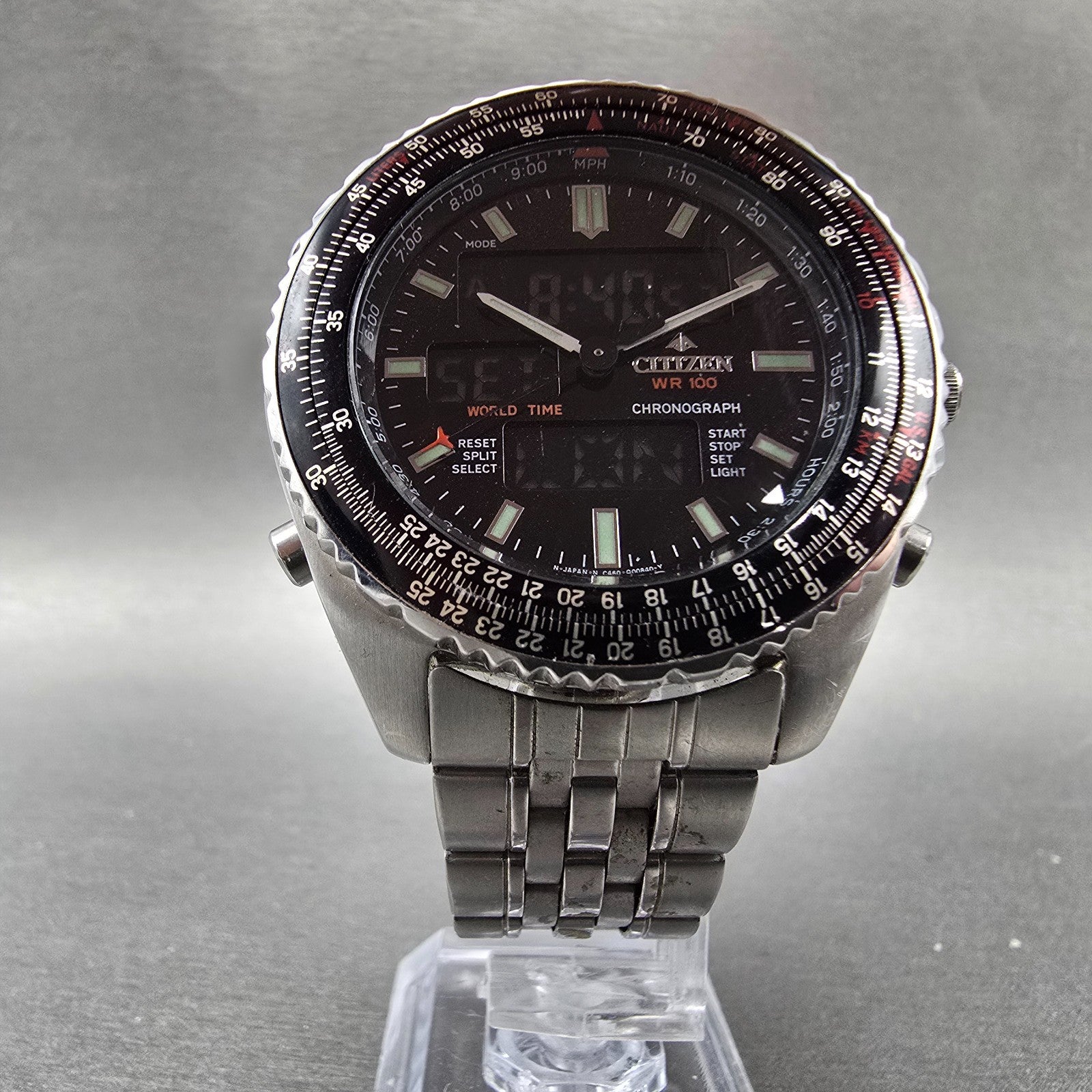 Citizen Promaster Wingman Watch Men 41mm Black Dial Steel Analog Digital New Bat5