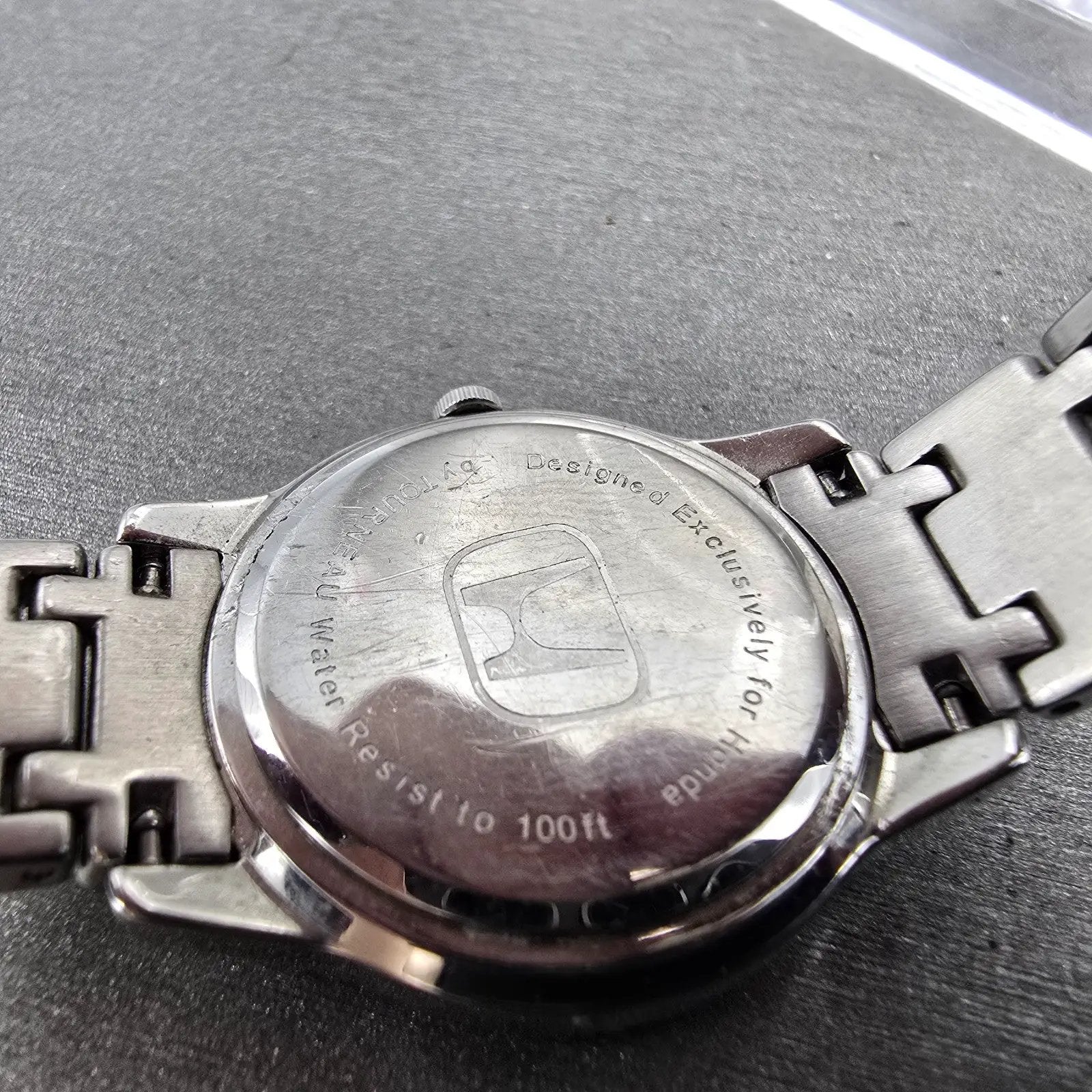 Tourneau Watch Women 28mm MOP Dial Silver Tone Date Round New Battery Honda9