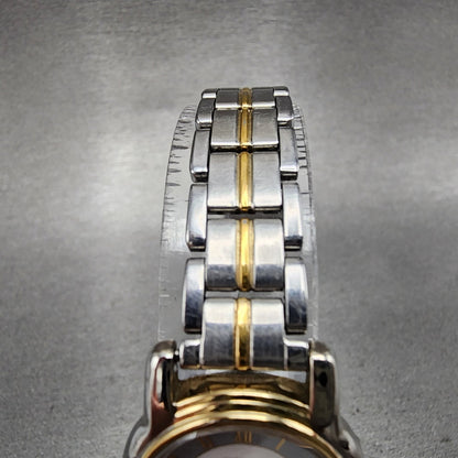 Seiko Lucent Watch Women 22mm White Dial Two Tone Round 1f21-0j80 New Battery