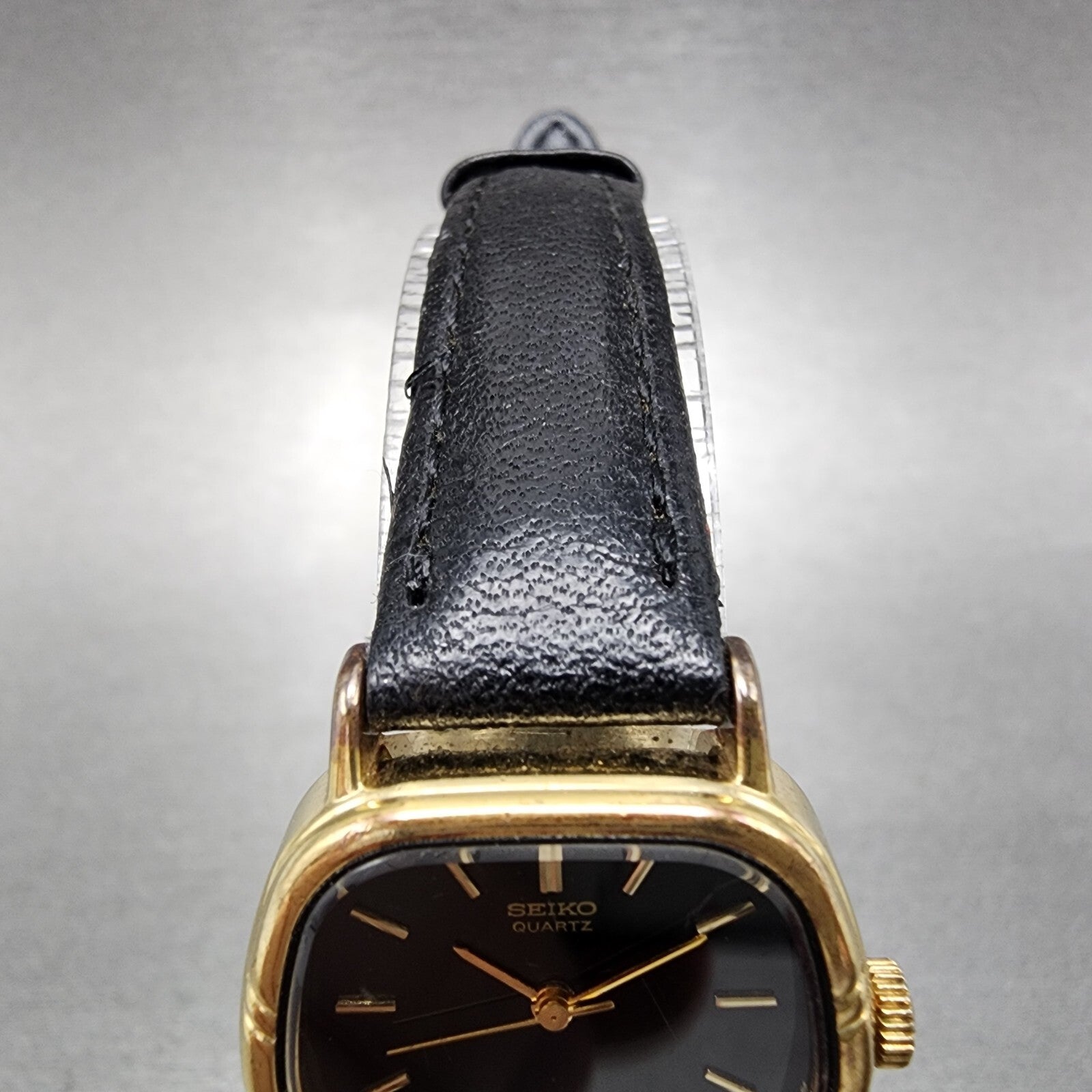 Seiko Analog Digital Watch Women 24mm Black Dial Gold Tone E0295410 PARTS5