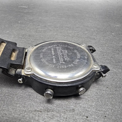 Casio G-Shock DW-5300 Watch Men 42mm Black Alarm Chronograph New Battery VTG7