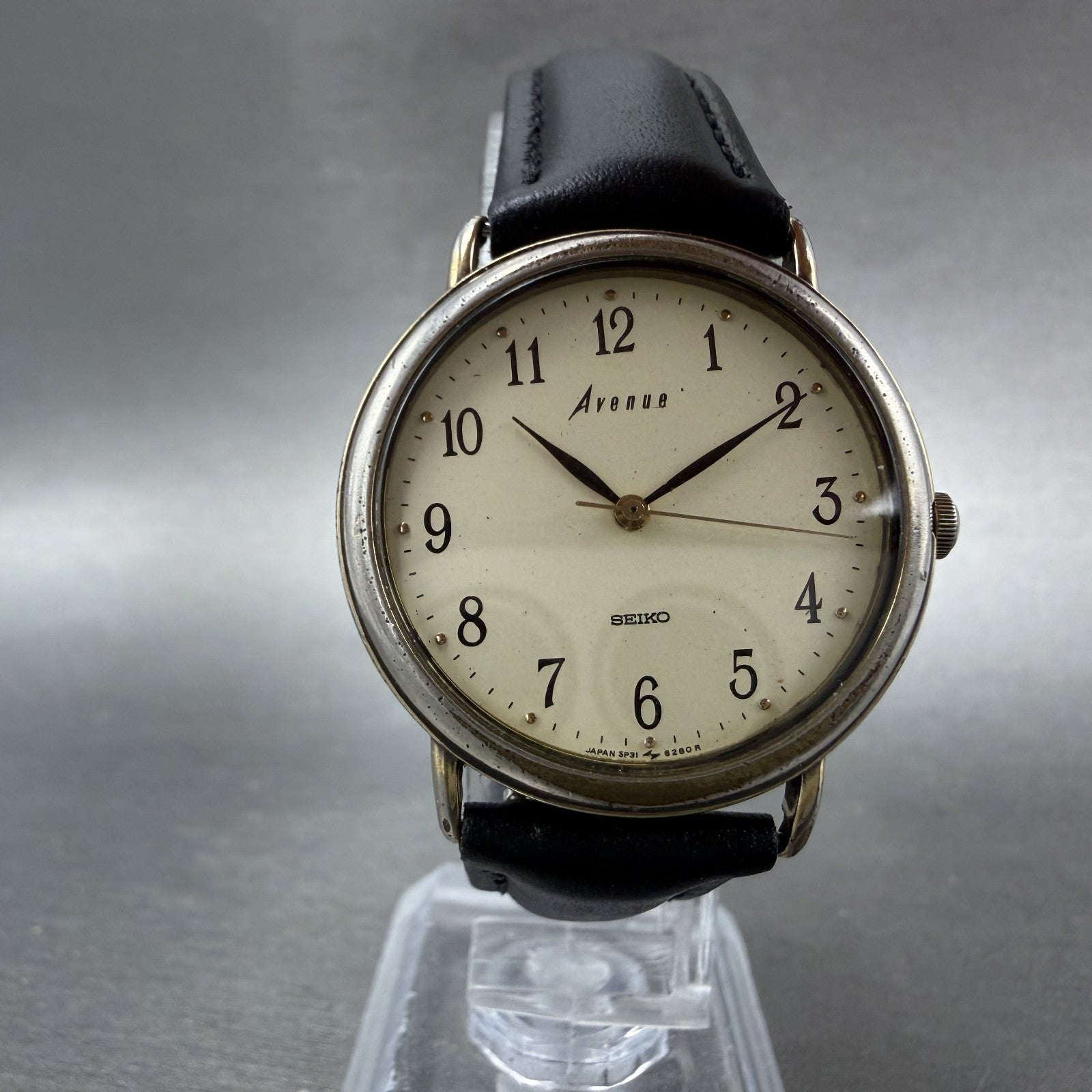Seiko Avenue Watch Men 31mm Champagne Dial Gold Tone Round 5P31-6220 NewBat READ5