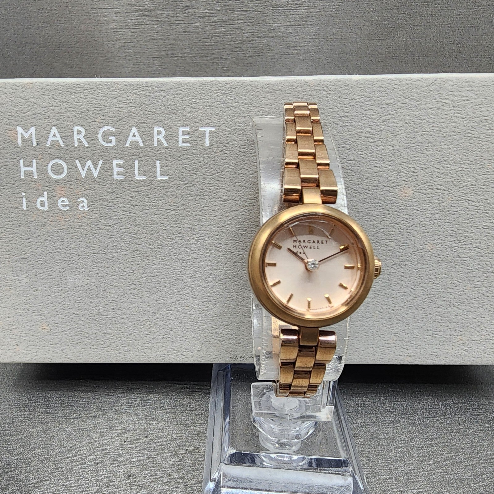 Margaret Howell Watch Women 21mm White Dial Rose Gold Tone Round New Battery0