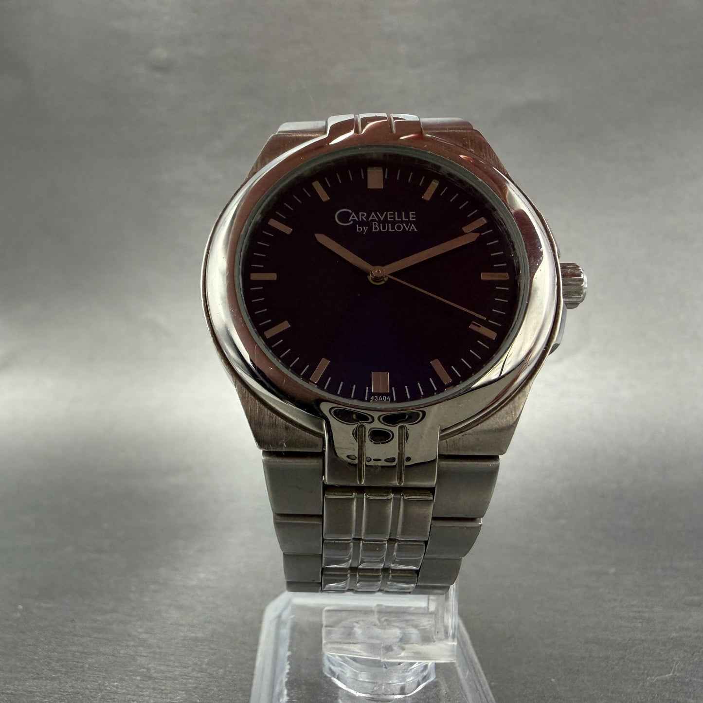 Bulova Caravelle Watch Men 38mm Blue Dial Silver Tone Round 43A04 New Battery5