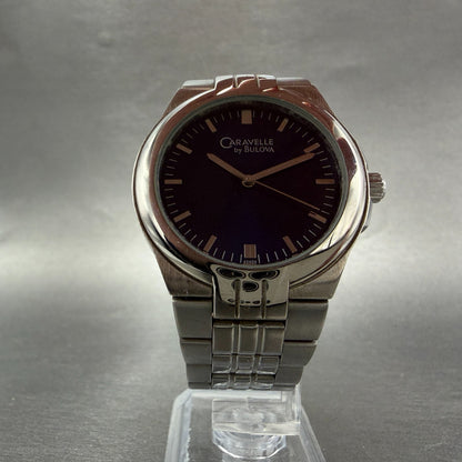 Bulova Caravelle Watch Men 38mm Blue Dial Silver Tone Round 43A04 New Battery5