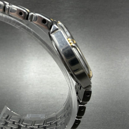 Seiko Watch Women 26mm Silver Dial Two Tone Date Round 7n82-0at0 New Battery IOJ3