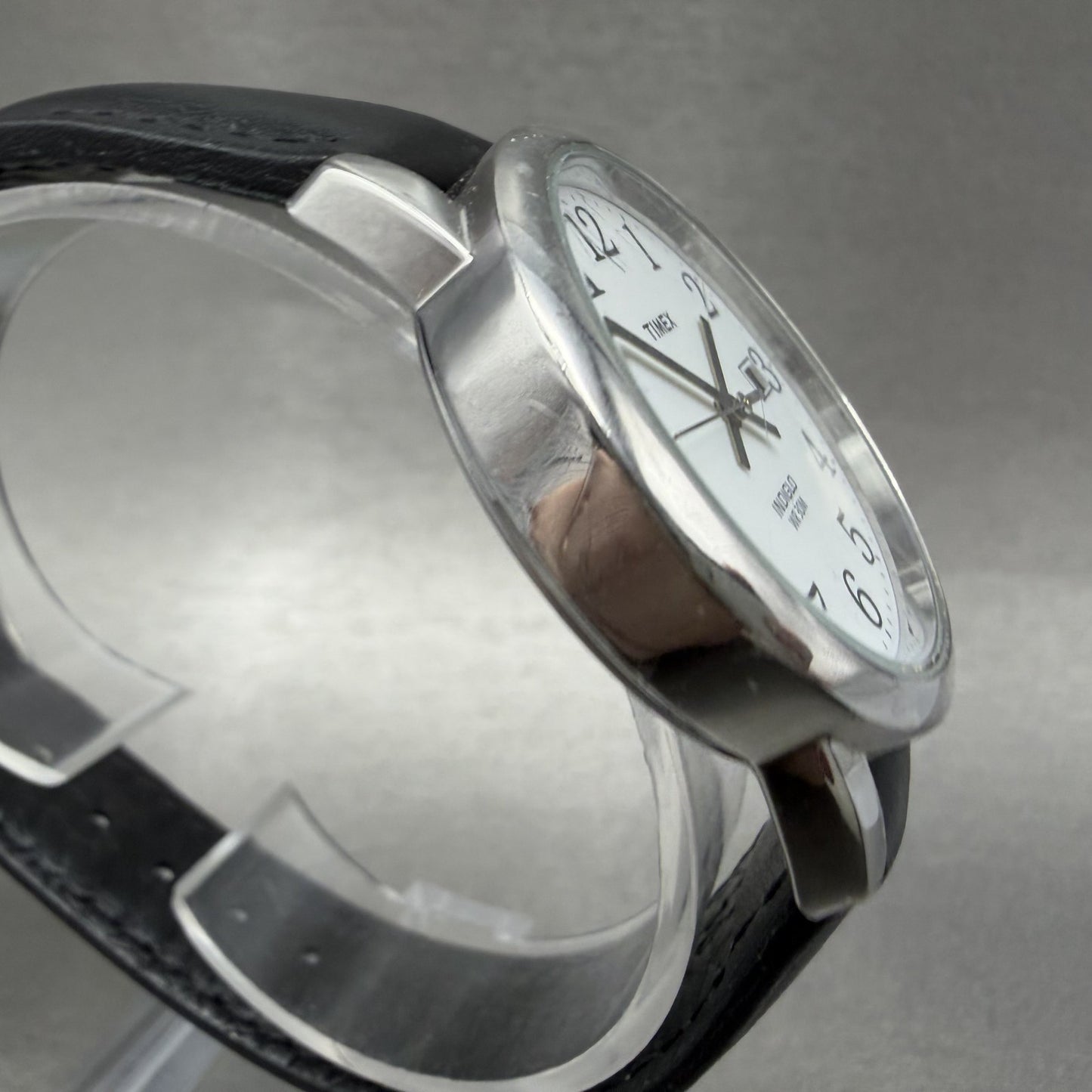 Timex Easy Reader Watch Men 35mm White Dial Silver Tone Round New Battery3