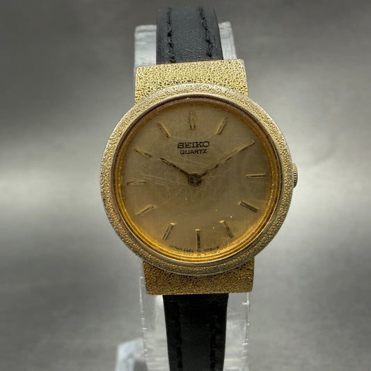 Seiko Watch Women 21mm Champagne Dial Gold Tone Round 2320-0058 New Battery VTG0