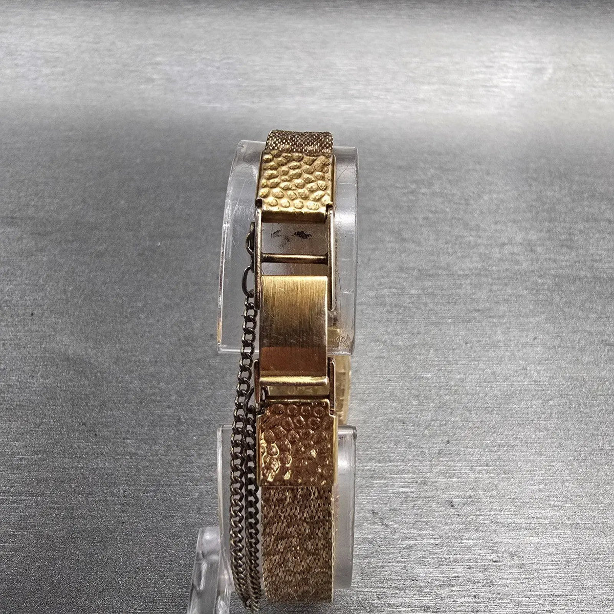 Seiko Watch Women 14mm Gold Dial Gold Tone Rectangle 11-3189 Manual Wind Works7