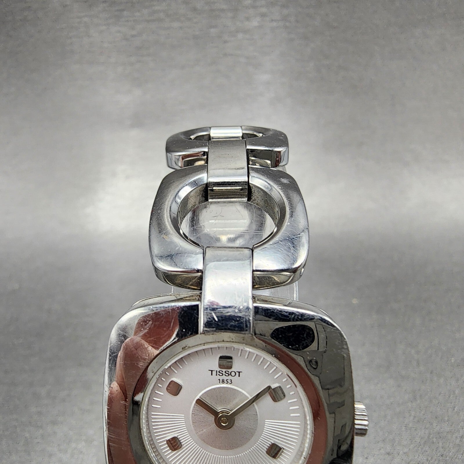 Tissot OdaciT Watch Women 26mm White Dial Stainless Steel Square New Battery4