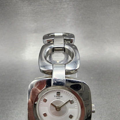 Tissot OdaciT Watch Women 26mm White Dial Stainless Steel Square New Battery4