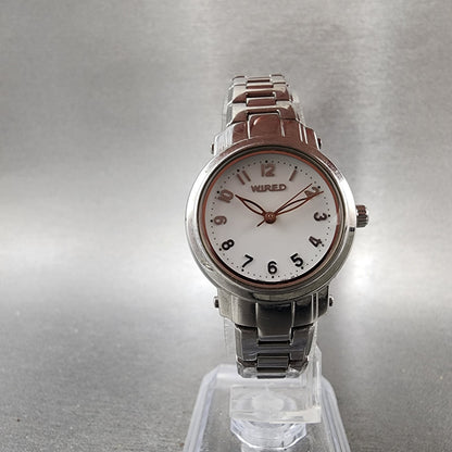Seiko Wired Watch Women 26mm White Dial Silver Tone 7n010cn0 New Battery5