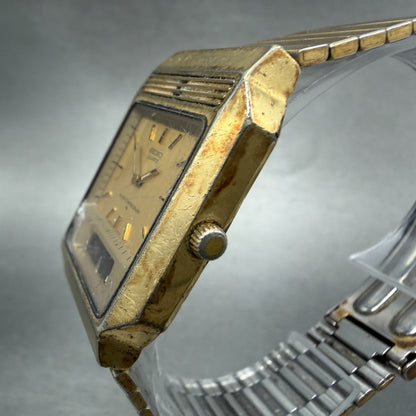 Seiko Analog Digital Watch Men 29mm Alarm Chrono Gold Tone H249-5149 PARTS3