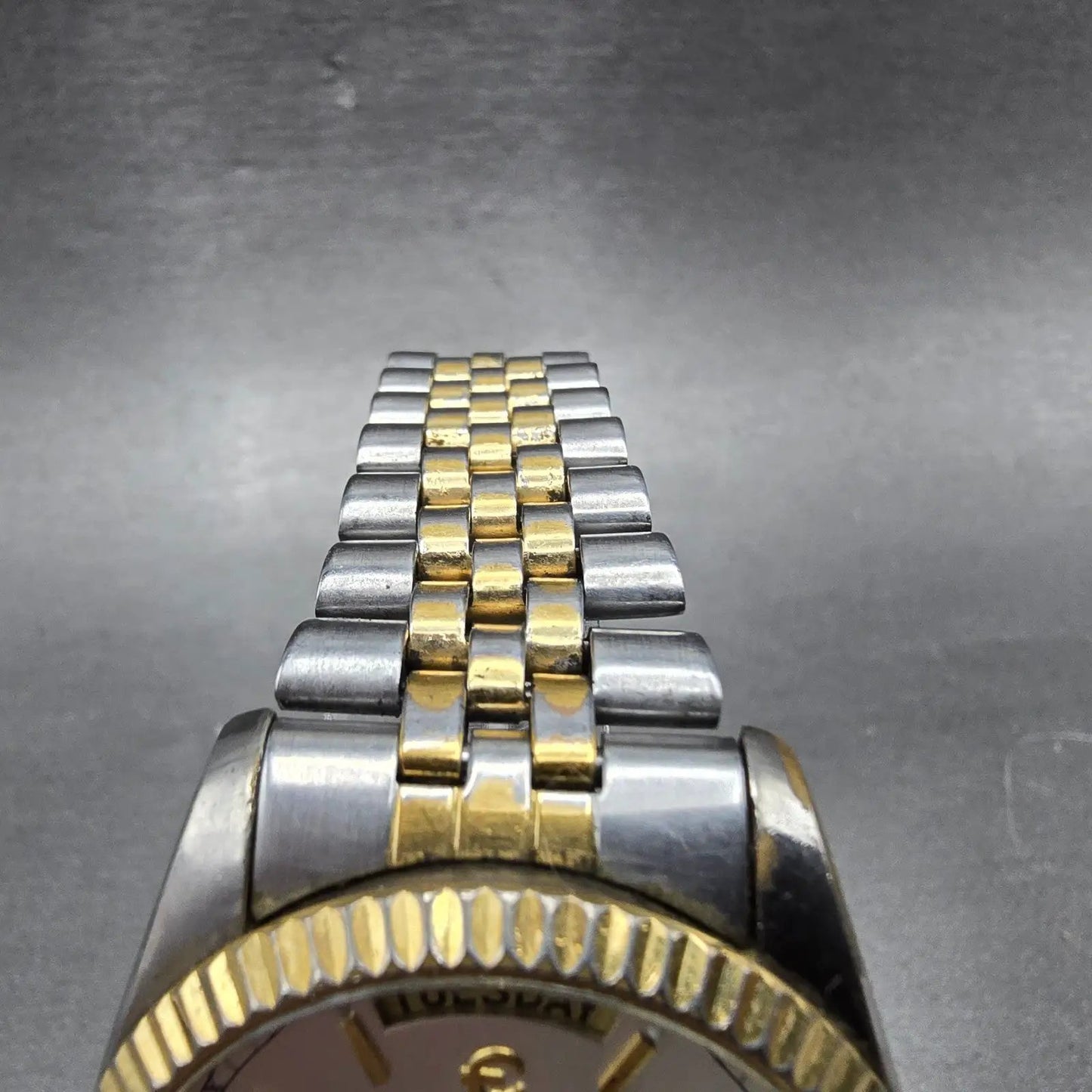 Elgin President Watch Men 38mm Silver Dial Two Tone Daydate Round New Battery4