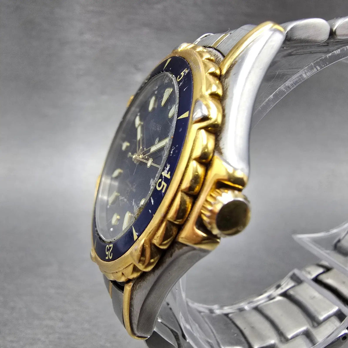 Bulova Marine Star Watch Men 38mm Blue Dial Two Tone Date 98B94 New Battery2