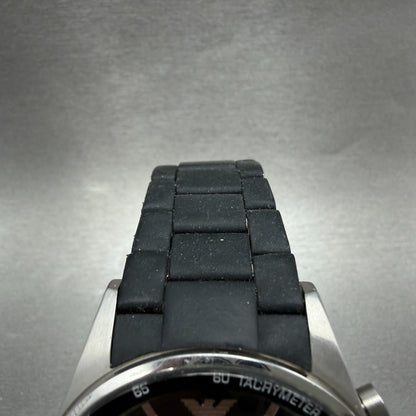 Emporio Armani Chronograph Watch Men 43mm Black Dial Steel Date AR-5890 New Batt4