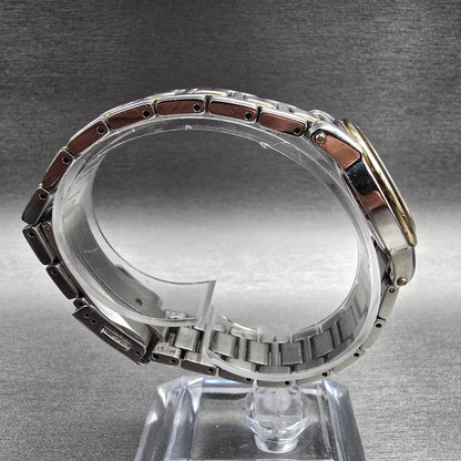 Seiko Premier Watch Women 28mm Silver Dial Two Tone Date Round 7N82-0HP0 New Bat8