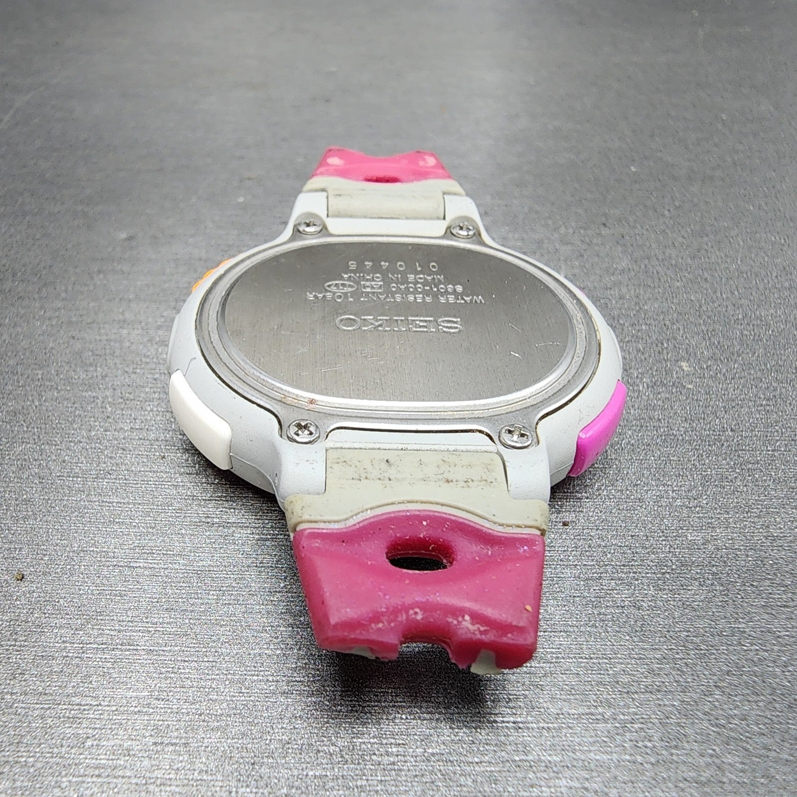 Seiko Digital Watch Women 40mm White Pink ALarm Chronograph S60100A0 New Batt10
