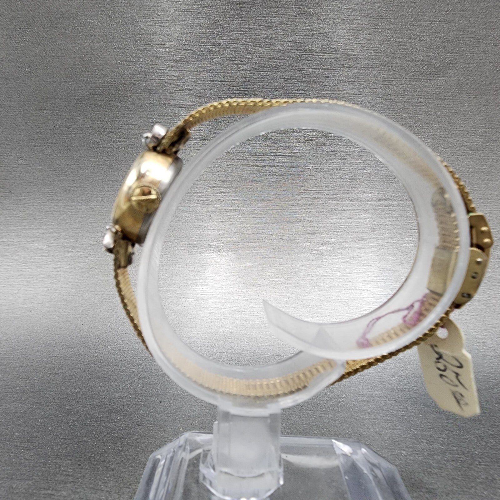 Longines Watch Women 17mm Silver Dial Gold Tone Diamond Manual Wind Runs NOS7